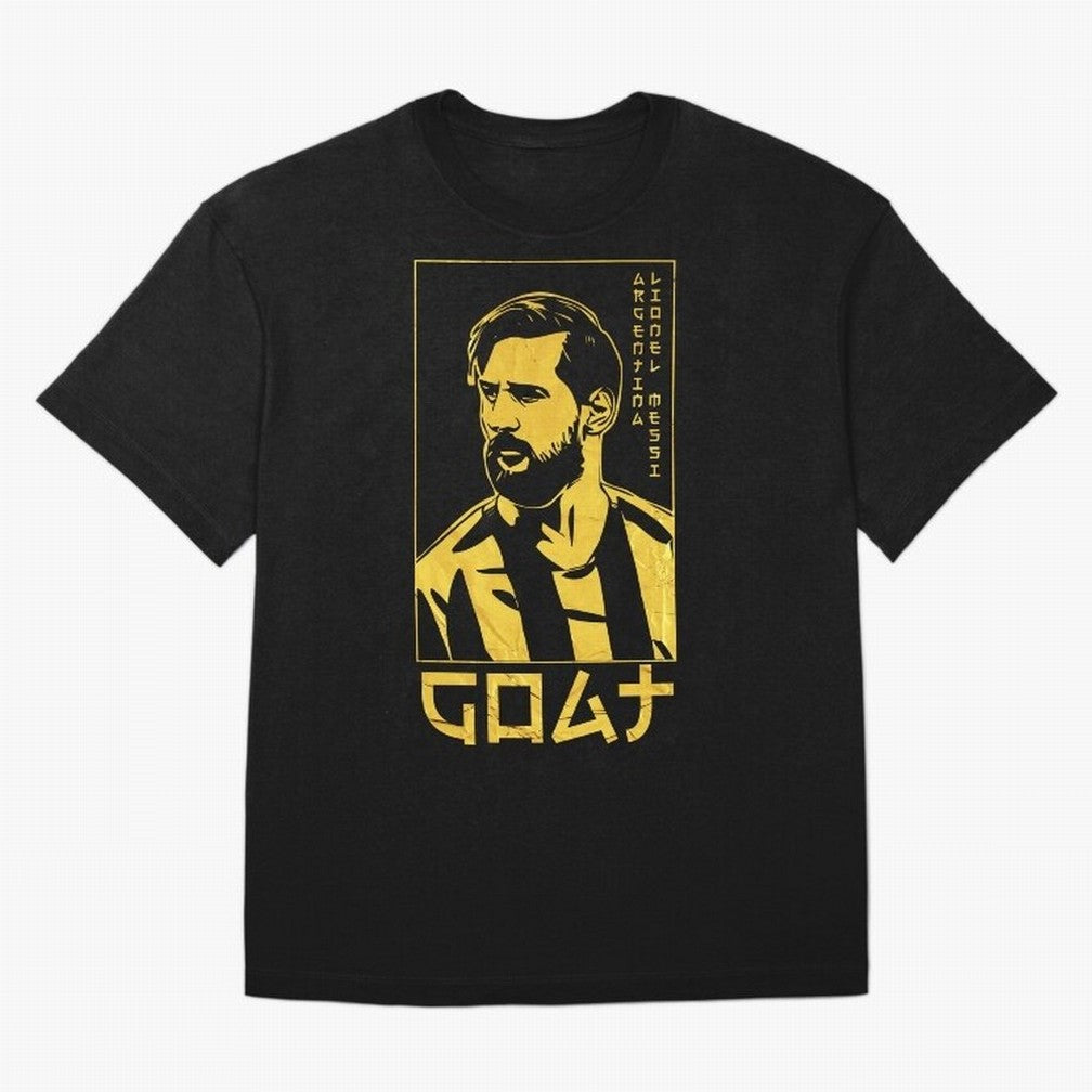 Lionel Messi Golden Style Portrait art illustration Classic T-Shirt Show Passion for the Stars of the FIFA World Cup 2026 Group Stage Journey through CR7 Highlights, Argentina Pride, Worldwide Fan Energy, Dramatic Goals, Stadium Lights and