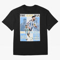 Lionel Messi Argentina World Cup 2022 Champion Victory Poster Oversized T-Shirt Celebrate Fan Culture around FIFA World Cup 2026 USA Canada Mexico for Fans of Cristiano Ronaldo and France, Bringing Match Day Excitement, Supporter Culture, Golden