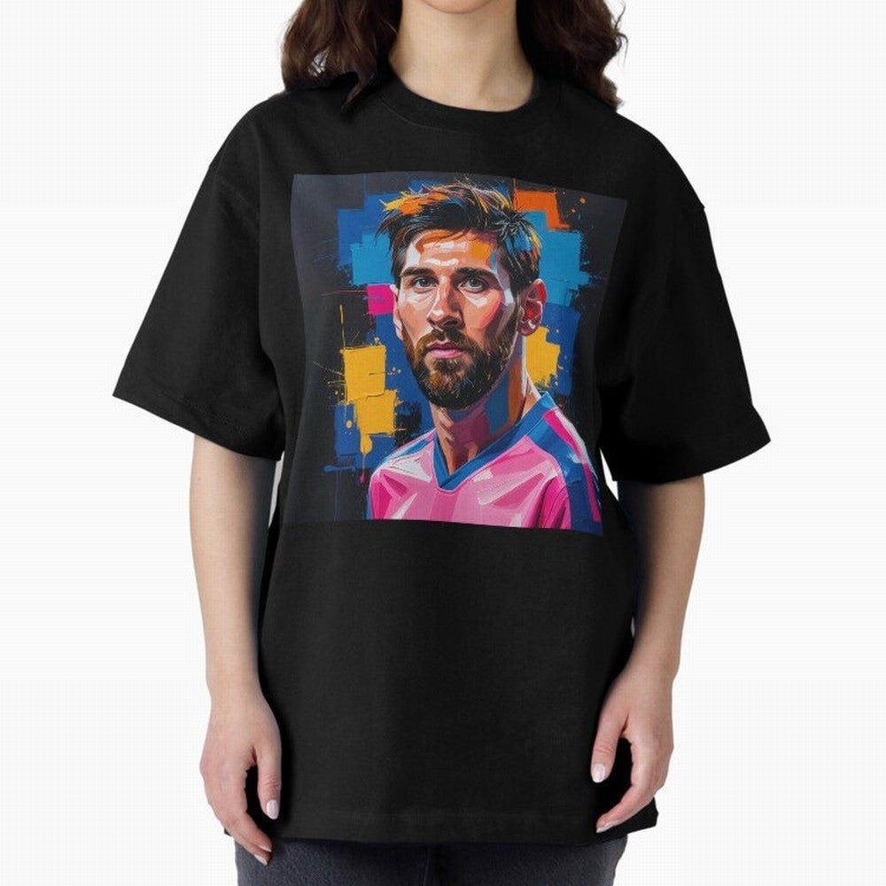 Vibrant Artistic Portrait of Lionel Messi (GOAT) - Digital painting (Version 4) Classic T-Shirt Honor the Beautiful Game during Match Day Hype around FIFA World Cup 2026, Neymar, Haaland and Cristiano Ronaldo, Netherlands, Stadium Memories,