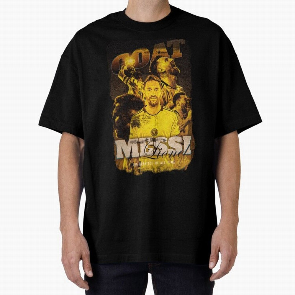 Messi The GOAT Oversized T-Shirt Celebrate Rivalries and Pride in FIFA World Cup 2026 Group Stage Spirit, Connected to England, France and Netherlands, Neymar, Football Passion, Legendary Performances, Festival Vibes and Supporter Community;