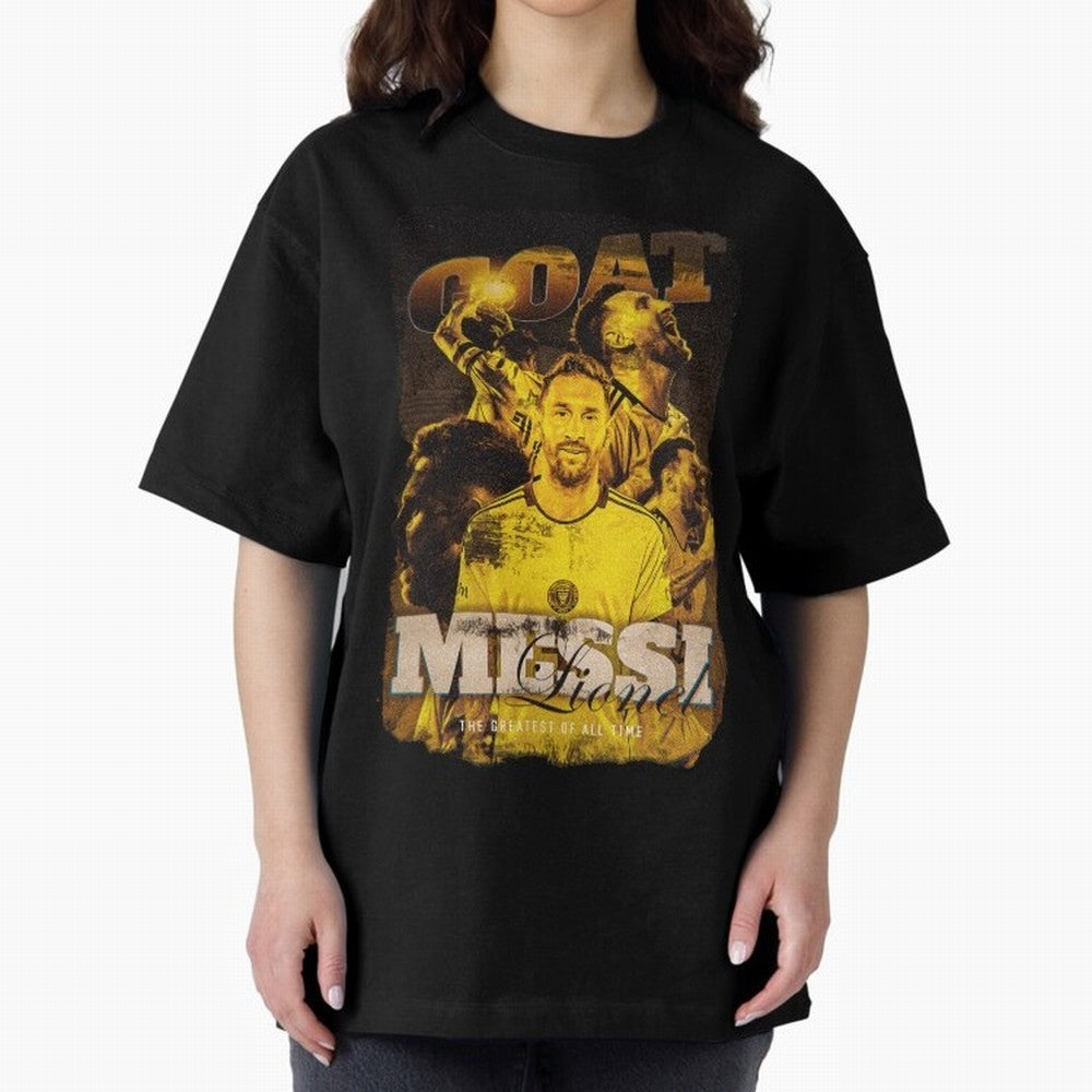 Messi The GOAT Oversized T-Shirt Celebrate Rivalries and Pride in FIFA World Cup 2026 Group Stage Spirit, Connected to England, France and Netherlands, Neymar, Football Passion, Legendary Performances, Festival Vibes and Supporter Community;