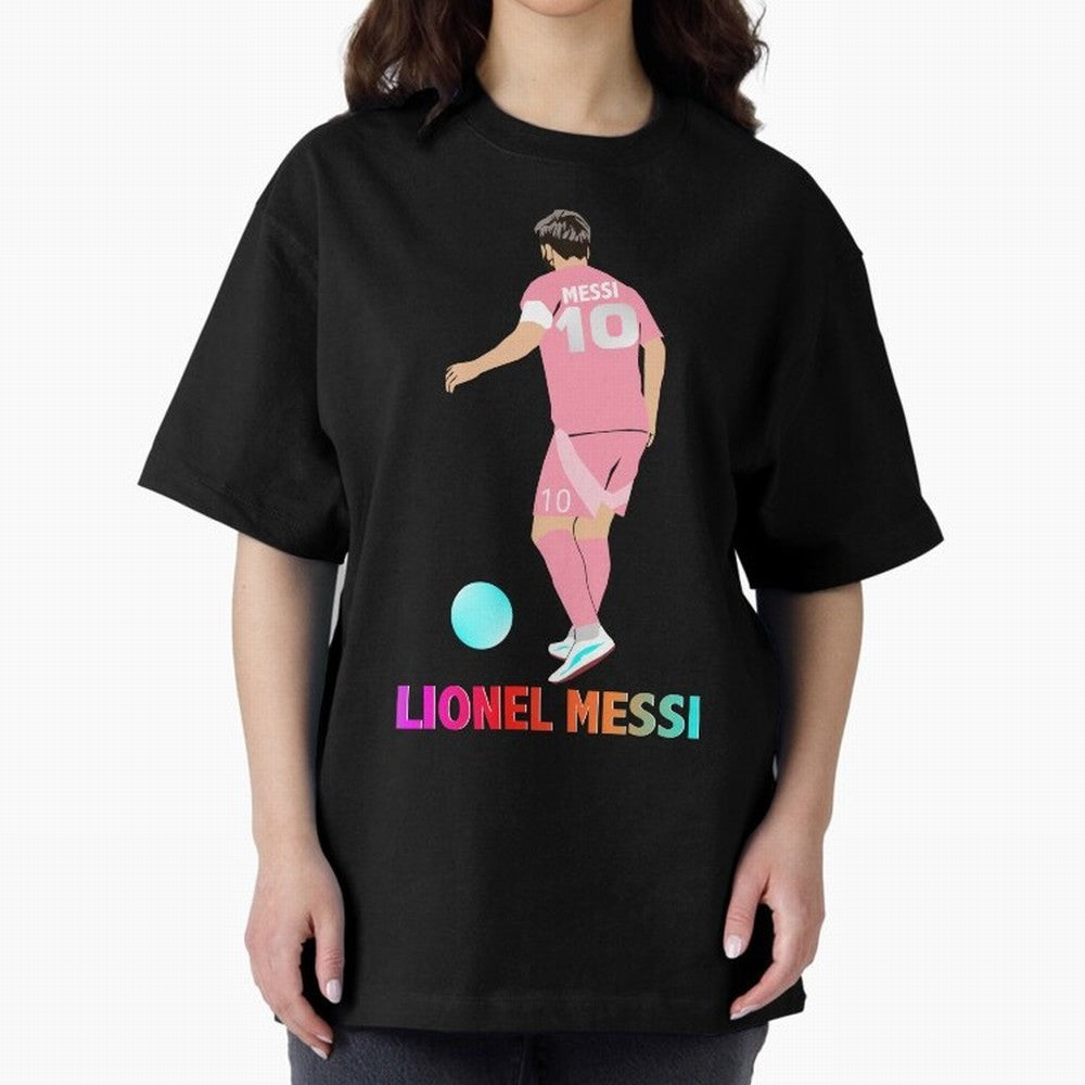 Lionel Messi illustration Oversized T-Shirt Enjoy the Biggest Football Party of FIFA World Cup 2026 USA Canada Mexico for Fans of Messi and Argentina and Brazil, Bringing Sports Nostalgia, International Competition, Famous Players and Unforgettable
