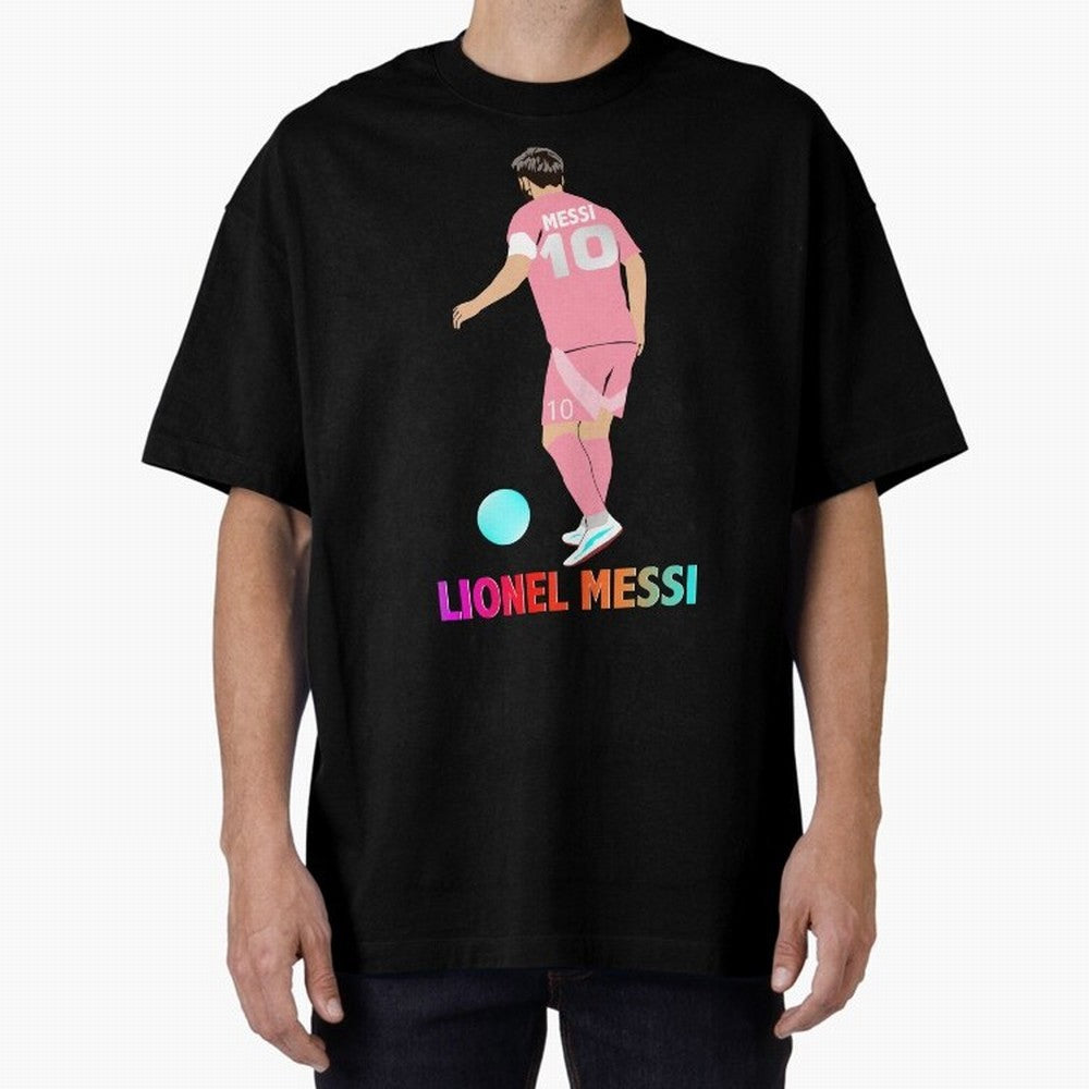 Lionel Messi illustration Oversized T-Shirt Enjoy the Biggest Football Party of FIFA World Cup 2026 USA Canada Mexico for Fans of Messi and Argentina and Brazil, Bringing Sports Nostalgia, International Competition, Famous Players and Unforgettable