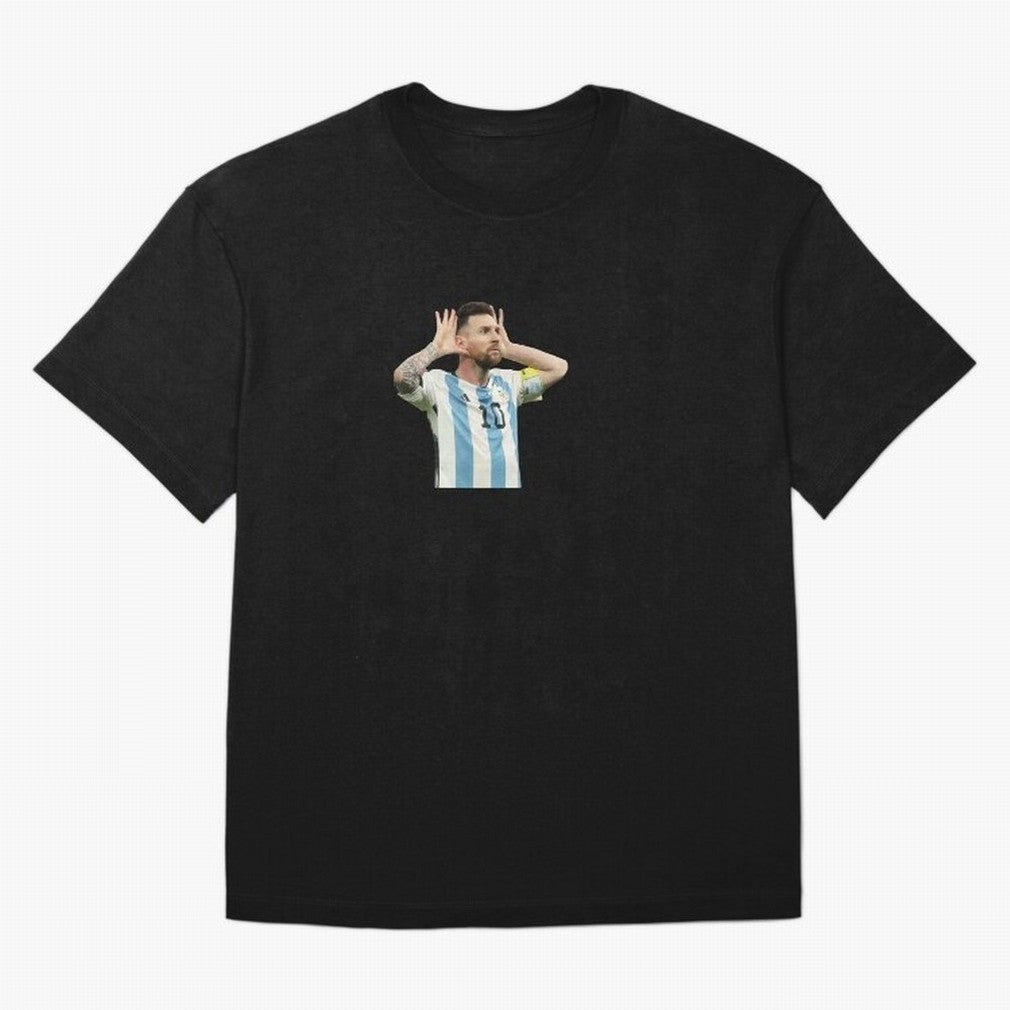 Lionel Messi Argentina Celebration Sticker Oversized T-Shirt Treasure Global Football Passion for FIFA World Cup 2026, Highlighting Mbappe and Neymar, Brazil, Champion Mindset, Group Stage Buzz, Knockout Tension and Passionate Fan Culture; Built