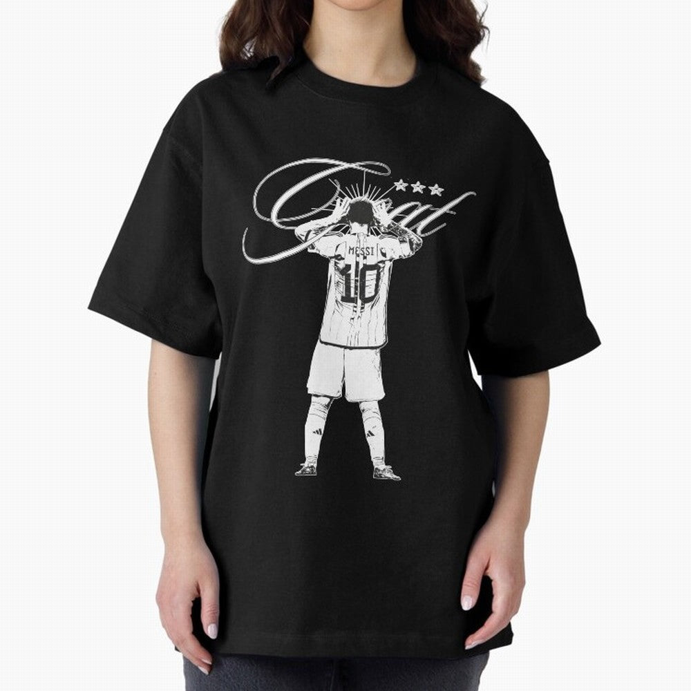 Messi Argentina, GOAT Oversized T-Shirt Join the Global Buzz around Match Day Hype around FIFA World Cup 2026, Messi, Neymar and Mbappe, Portugal, Supporter Pride, Iconic Celebrations, Legendary Names and Global Match Day Energy; Perfect for