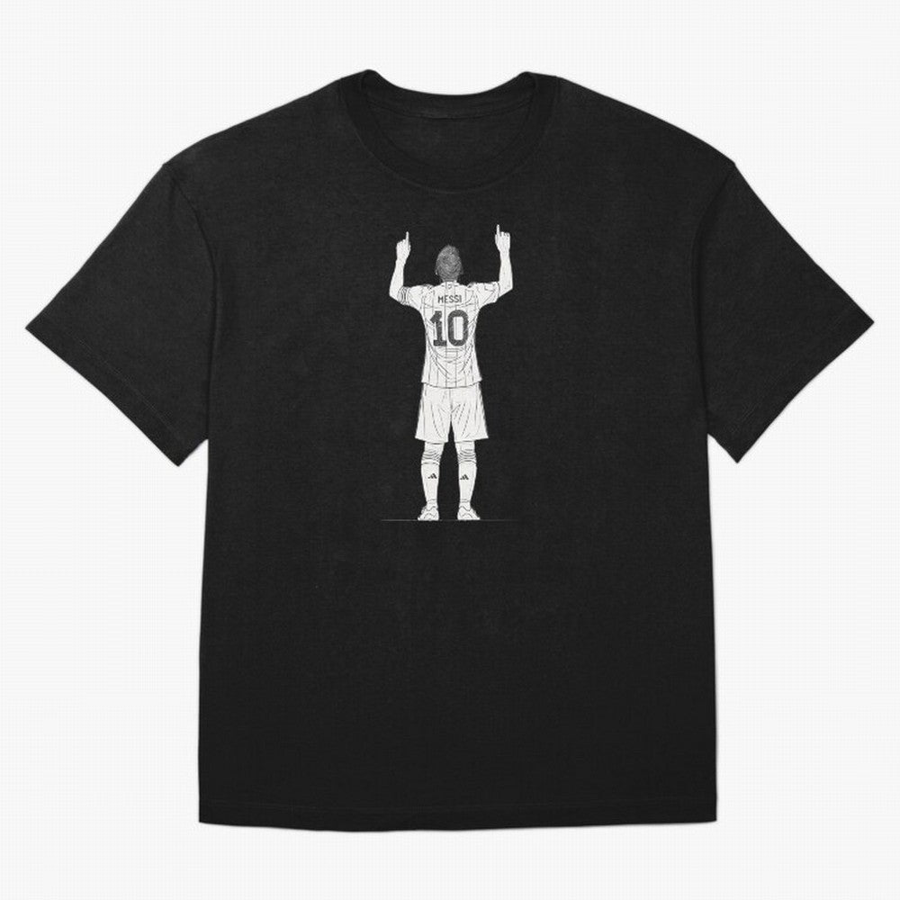 Lionel Messi minimalist sketch Oversized T-Shirt Support the Legends of Match Day Hype around FIFA World Cup 2026, Mbappe, England, Tournament Hype, Historic Matchups, Family Viewing Parties and Global Sports Pride; Built for Supporters Chasing