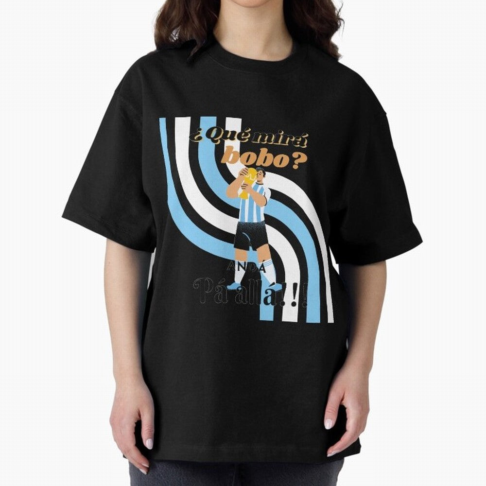 Vintage Messi Argentina Que Mira Bobo Oversized T-Shirt Celebrate Football Dreams Across FIFA World Cup 2026 Group Stage Spirit, Connected to Argentina, France and Brazil, CR7, Football Festival Excitement, Trophy Ambitions, Country Rivalries and