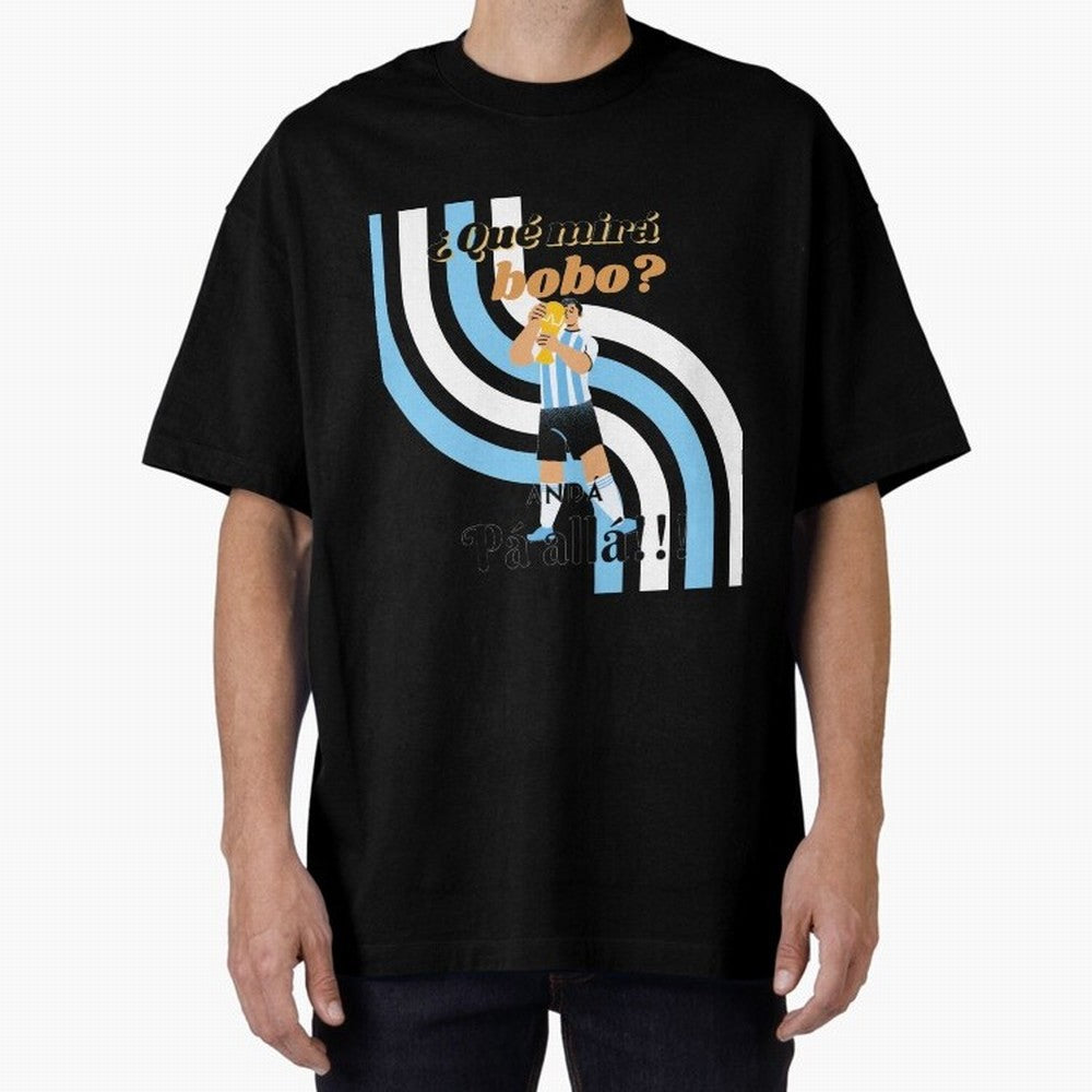 Vintage Messi Argentina Que Mira Bobo Oversized T-Shirt Celebrate Football Dreams Across FIFA World Cup 2026 Group Stage Spirit, Connected to Argentina, France and Brazil, CR7, Football Festival Excitement, Trophy Ambitions, Country Rivalries and