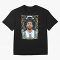 Lionel Messi Argentina Football Legend - Ornate Portrait Classic T-Shirt Build FIFA World Cup 2026 USA Canada Mexico for Fans of Haaland and Mbappe and England, France and Netherlands, Bringing Football History, Final Match Energy, Crowd Noise and