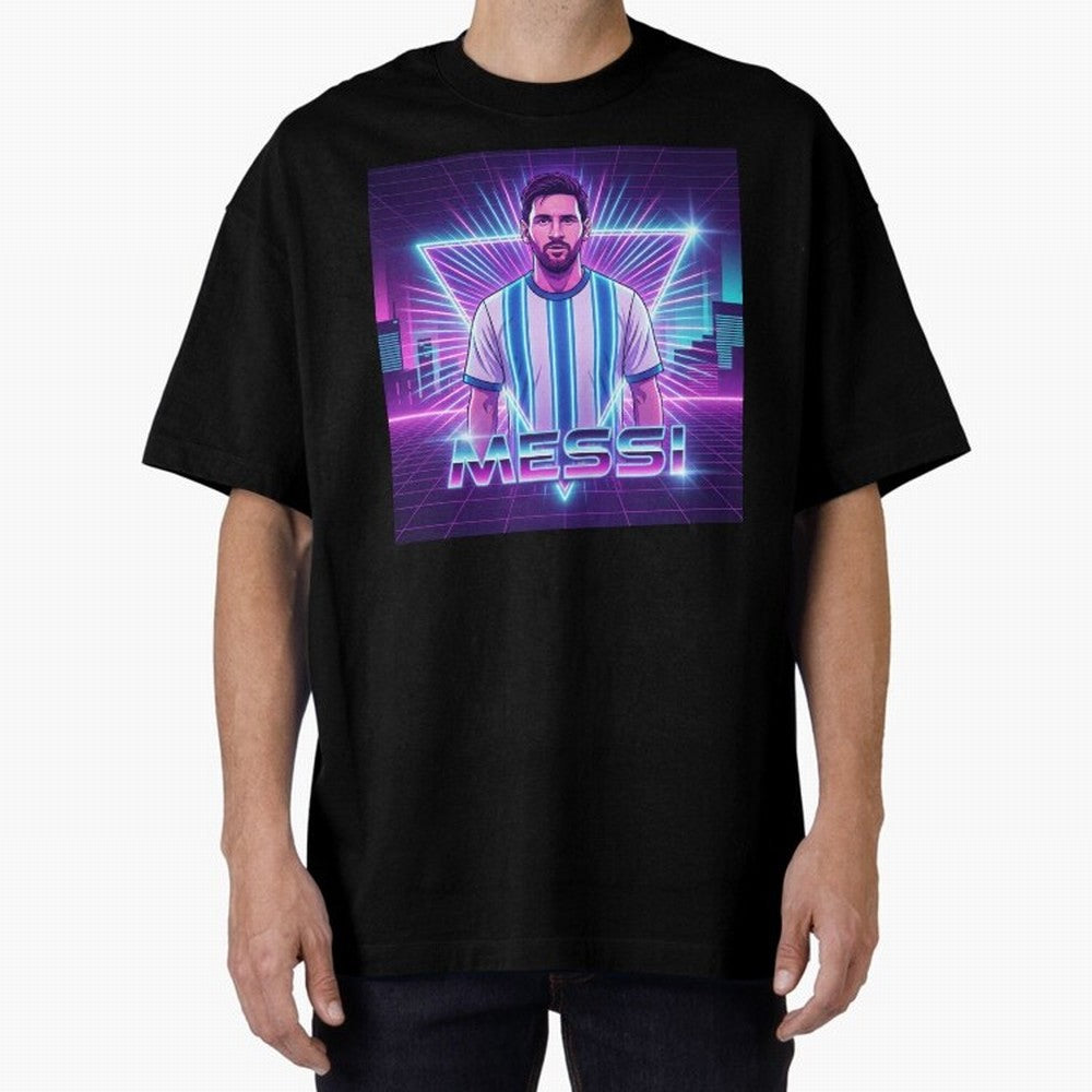 ?Argentina Football Legend Messi Cyberpunk Retro Futurist Design (Version 5) Classic T-Shirt Treasure Global Football Passion for FIFA World Cup 2026 USA Canada Mexico, Built around Messi, Portugal, Spain and Germany, Football Passion, Legendary