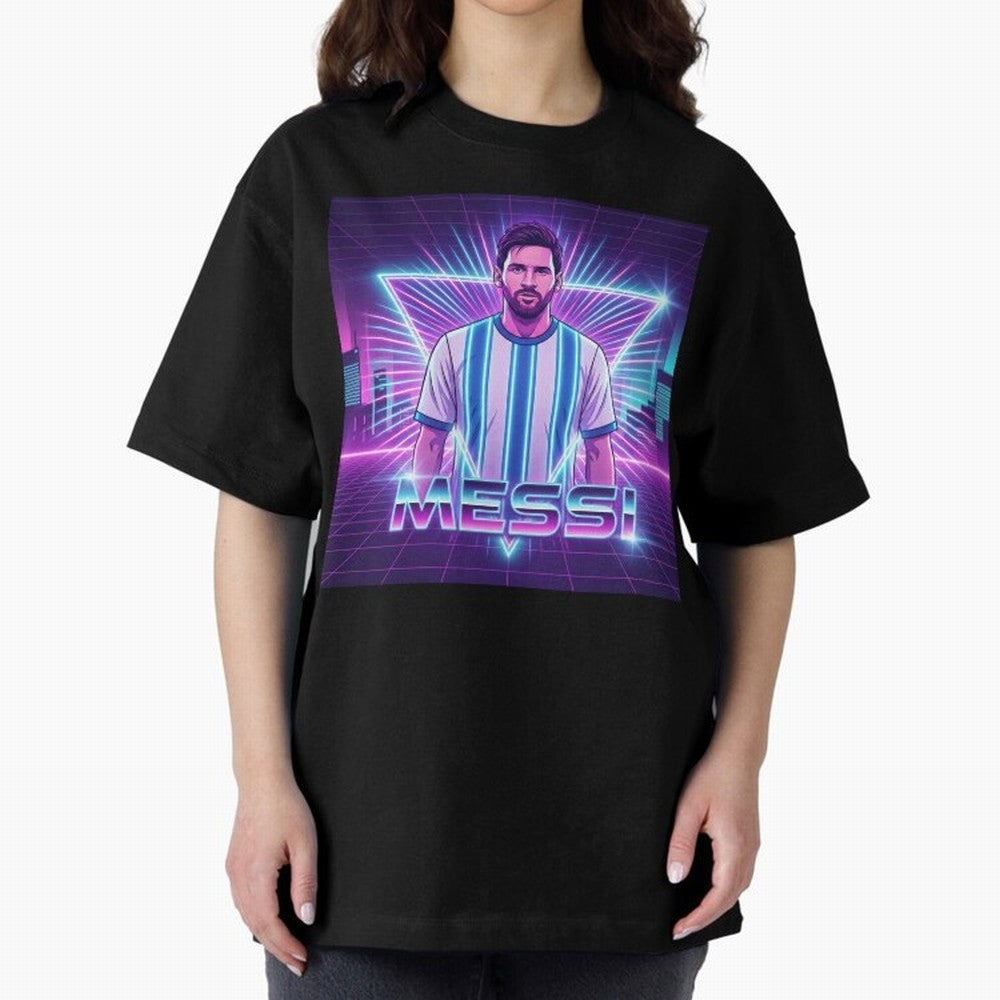 ?Argentina Football Legend Messi Cyberpunk Retro Futurist Design (Version 5) Classic T-Shirt Treasure Global Football Passion for FIFA World Cup 2026 USA Canada Mexico, Built around Messi, Portugal, Spain and Germany, Football Passion, Legendary