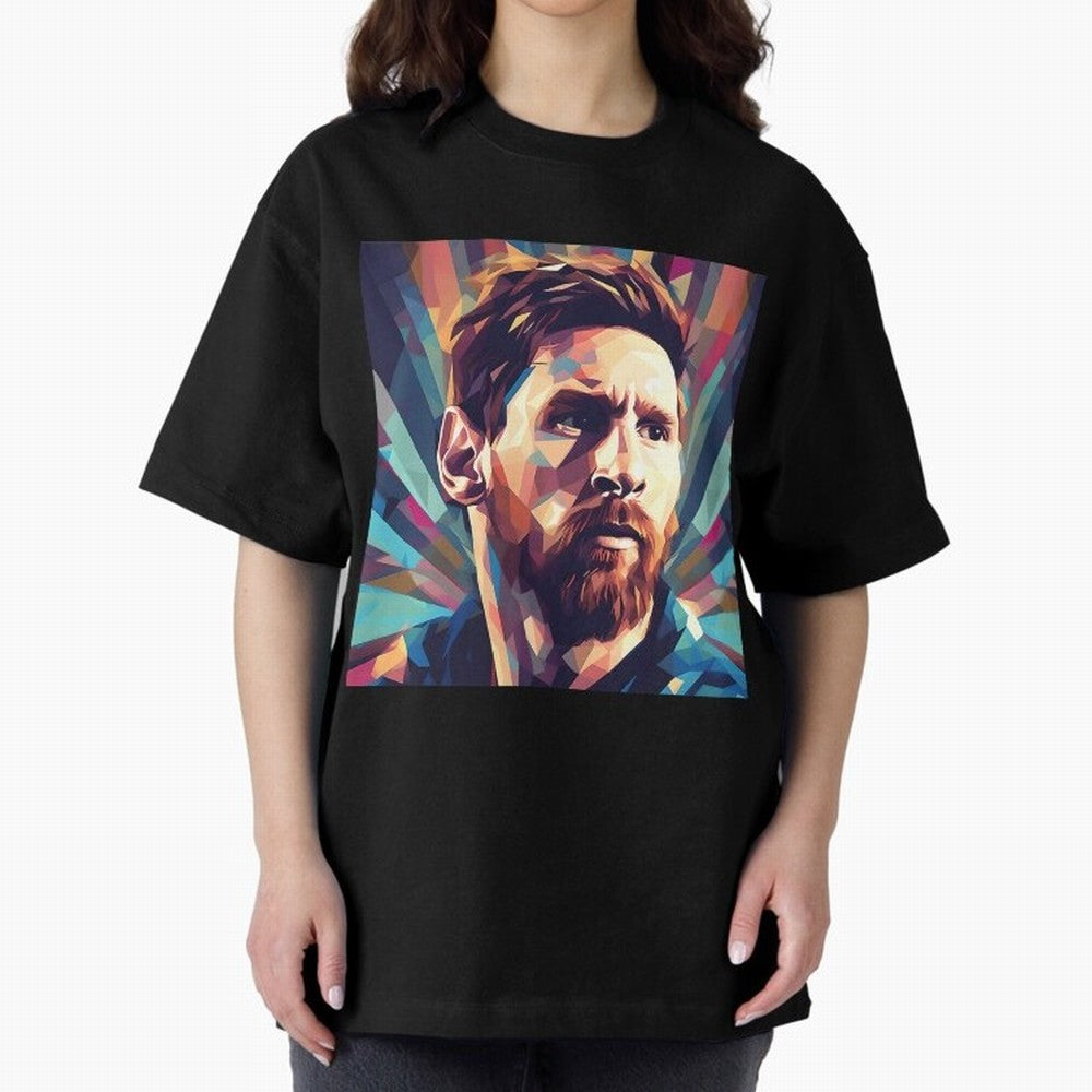 Lionel Messi Portrait Abstract Digital Art Football Player Classic T-Shirt Support Iconic Players in FIFA World Cup 2026 USA Canada Mexico for Fans of Messi, Neymar and Mbappe and Germany, Bringing Global Supporter Spirit, Legendary Goals, National
