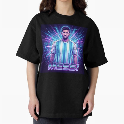 ?Argentina Football Legend Messi Cyberpunk Retro Futurist Design Classic T-Shirt Feel the Roar of FIFA World Cup 2026 Group Stage Spirit, Inspired by Spain, Mbappe and Neymar, Football Passion, Legendary Performances, Festival Vibes and Supporter