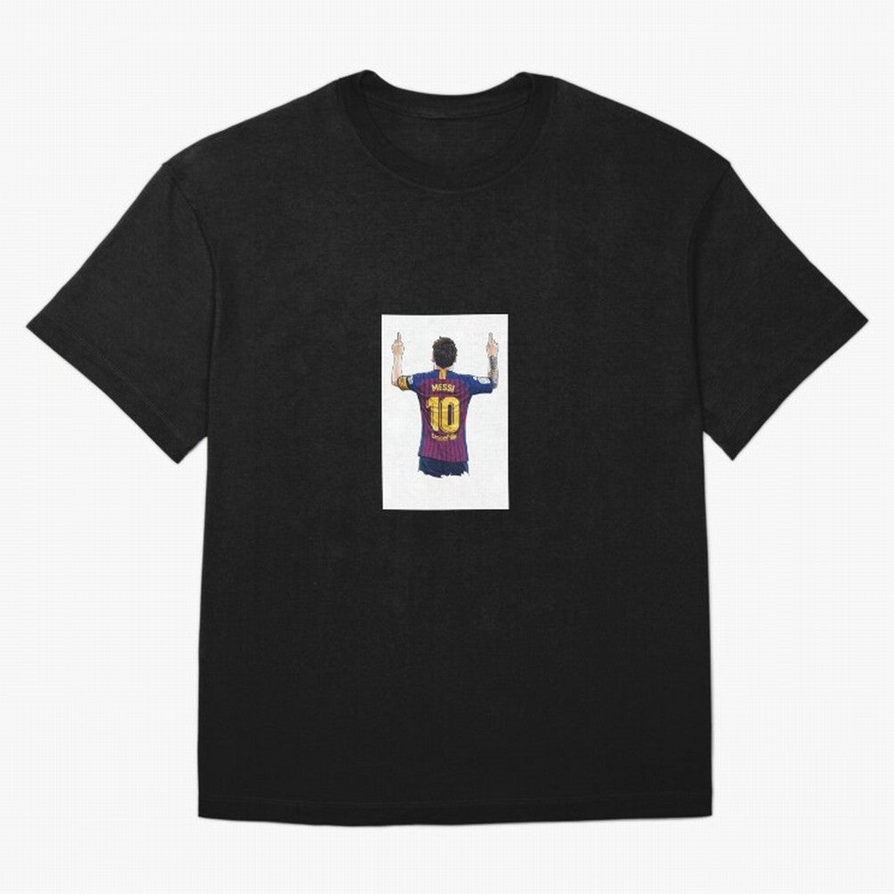 Lionel Messi Celebration Outline Barcelona FC Oversized T-Shirt Carry National Pride through FIFA World Cup 2026 USA Canada Mexico Spirit, Capturing Brazil, CR7, Championship Spirit, Famous Goals, Roaring Crowds and International Football Unity;