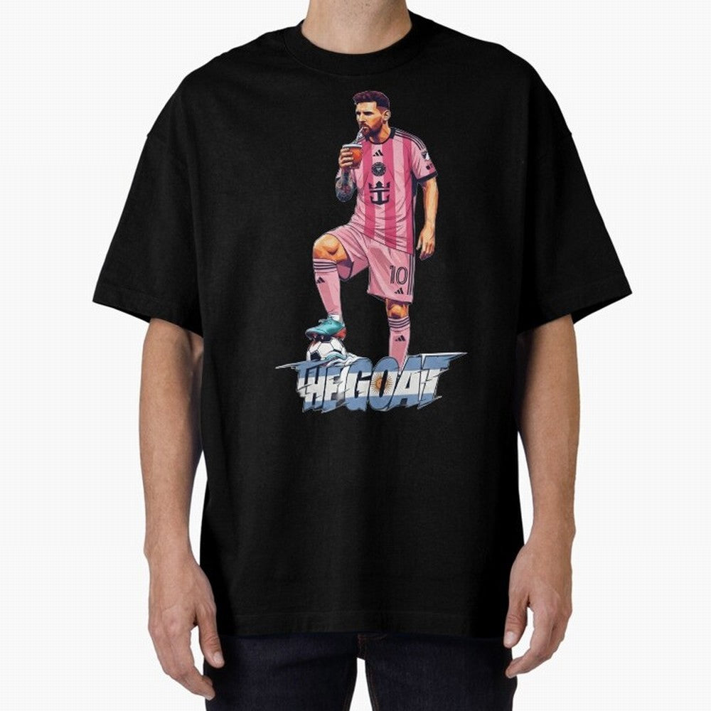 Messi Drawing Style Drinking Mate ¨C The Goat Design - Inter Miami Classic T-Shirt Capture Stadium Memories from FIFA World Cup 2026 USA Canada Mexico Highlighting Messi and Cristiano Ronaldo, Germany Energy, Sports Nostalgia, International