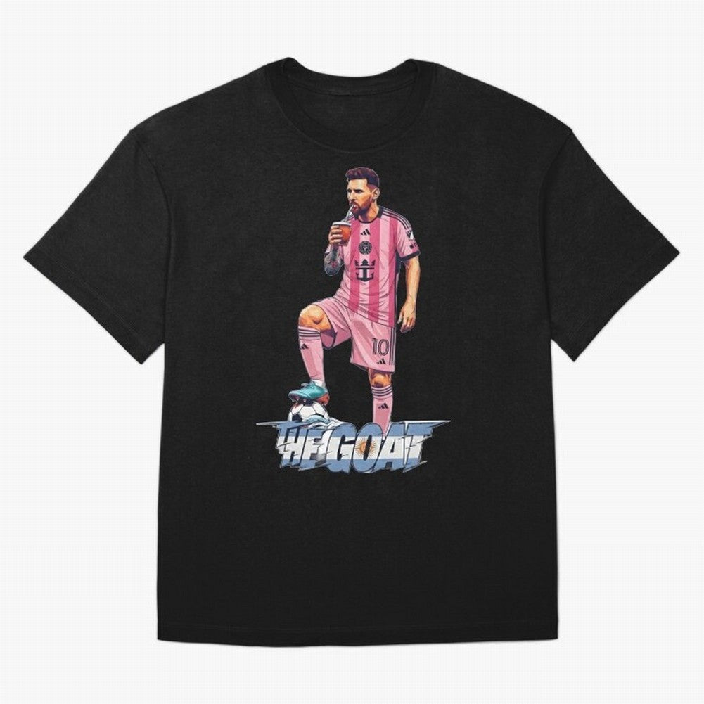 Messi Drawing Style Drinking Mate ¨C The Goat Design - Inter Miami Classic T-Shirt Capture Stadium Memories from FIFA World Cup 2026 USA Canada Mexico Highlighting Messi and Cristiano Ronaldo, Germany Energy, Sports Nostalgia, International