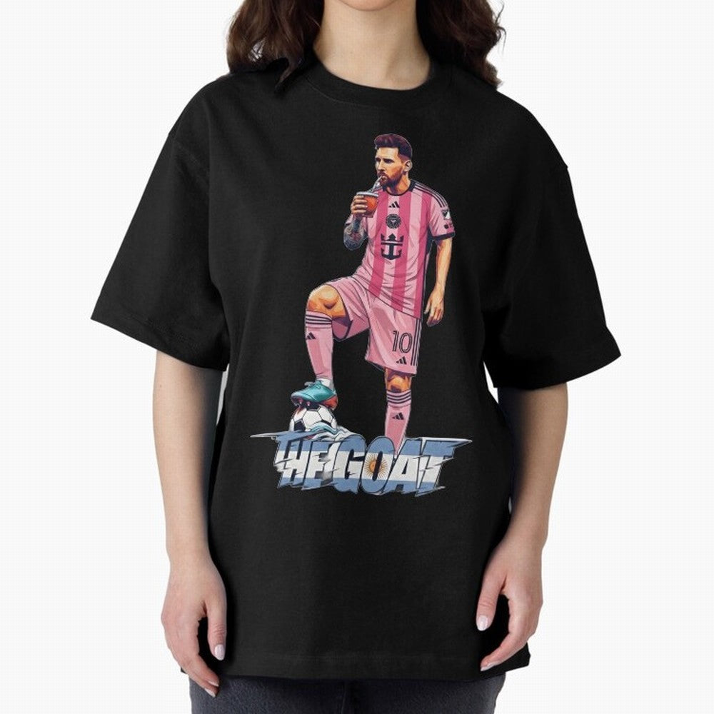 Messi Drawing Style Drinking Mate ¨C The Goat Design - Inter Miami Classic T-Shirt Capture Stadium Memories from FIFA World Cup 2026 USA Canada Mexico Highlighting Messi and Cristiano Ronaldo, Germany Energy, Sports Nostalgia, International