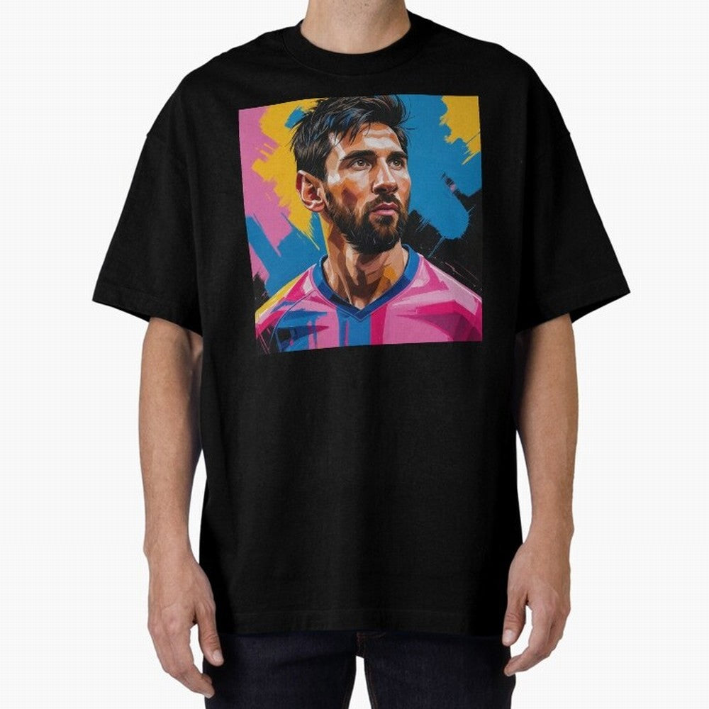 Vibrant Artistic Digital Painting Portrait of Lionel Messi (GOAT) Classic T-Shirt Honor the Football Icons of Global Football Passion for FIFA World Cup 2026 Group Stage, with Messi, Brazil, Portugal and Argentina, Vintage Soccer Flavor, Modern