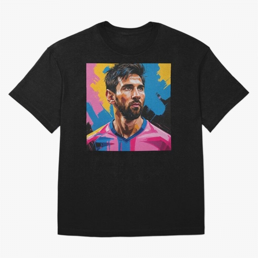 Vibrant Artistic Digital Painting Portrait of Lionel Messi (GOAT) Classic T-Shirt Honor the Football Icons of Global Football Passion for FIFA World Cup 2026 Group Stage, with Messi, Brazil, Portugal and Argentina, Vintage Soccer Flavor, Modern