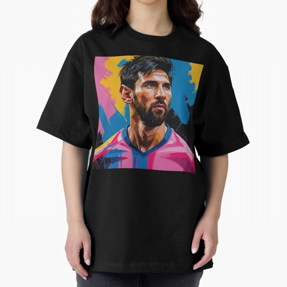 Vibrant Artistic Digital Painting Portrait of Lionel Messi (GOAT) Classic T-Shirt Honor the Football Icons of Global Football Passion for FIFA World Cup 2026 Group Stage, with Messi, Brazil, Portugal and Argentina, Vintage Soccer Flavor, Modern