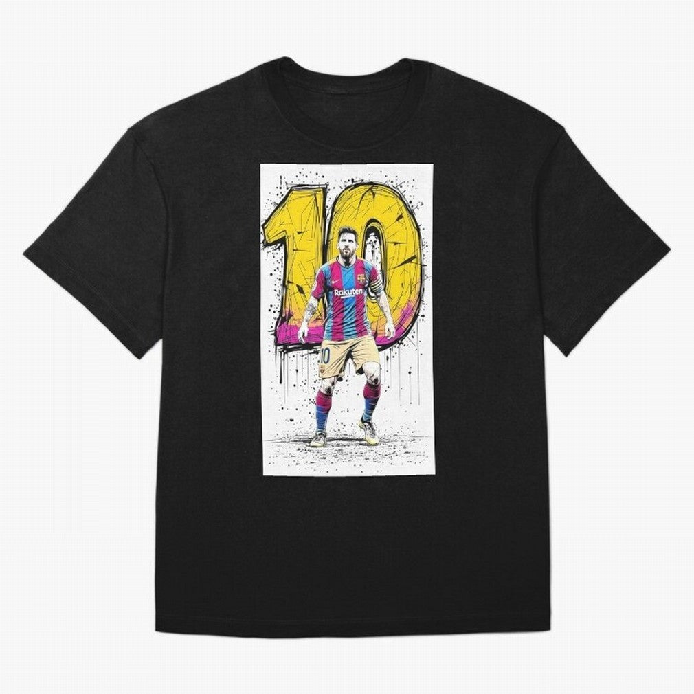 Lionel Messi Barcelona 10 Fan Art Oversized T-Shirt Carry the Colors and Pride of FIFA World Cup 2026 Group Stage for Fans of Mbappe and Neymar and Netherlands, Bringing Soccer Culture, Superstar Moments, National Team Dreams and Competitive Fire;