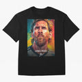 Lionel Messi Football Soccer Player Colorful Modern Portrait Classic T-Shirt Celebrate the Stars of FIFA World Cup 2026 USA Canada Mexico Spirit, with Argentina and Brazil, Messi, CR7 and Mbappe, Sports Nostalgia, International Competition, Famous