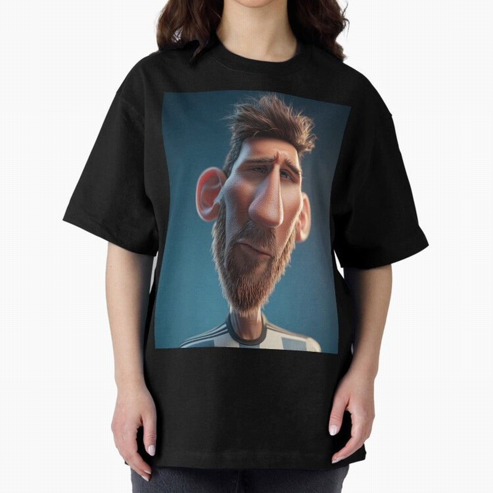 Lionel Messi Funny Soccer Cartoon Football Star Oversized T-Shirt Bring Supporter Culture to Match Day Hype around FIFA World Cup 2026, CR7 and Messi, Germany, Worldwide Fan Energy, Dramatic Goals, Stadium Lights and Championship Celebrations;