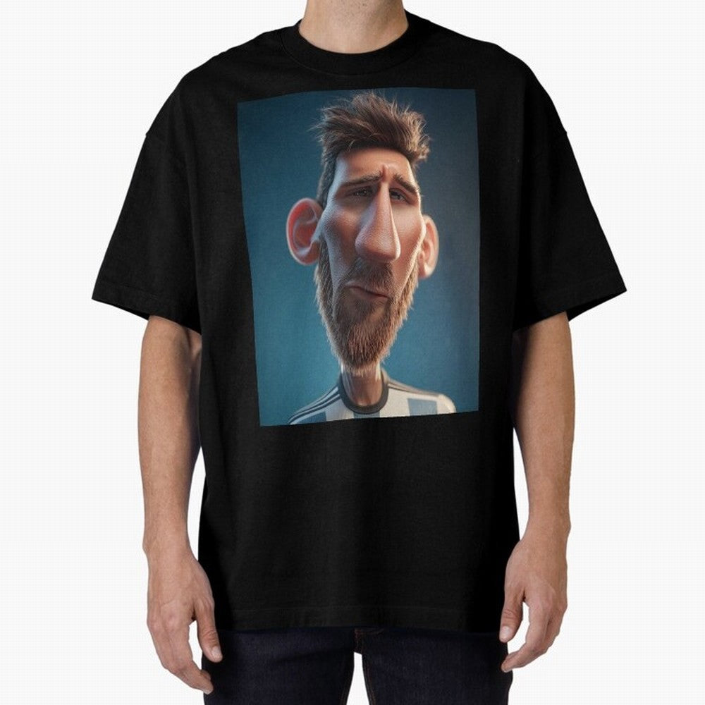 Lionel Messi Funny Soccer Cartoon Football Star Oversized T-Shirt Bring Supporter Culture to Match Day Hype around FIFA World Cup 2026, CR7 and Messi, Germany, Worldwide Fan Energy, Dramatic Goals, Stadium Lights and Championship Celebrations;