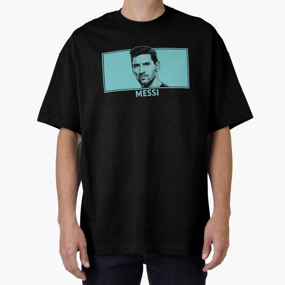 Messi Portrait - The Legend of Football Classic T-Shirt Bring Retro Soccer Energy to Global Football Passion for FIFA World Cup 2026 Group Stage, Inspired by Cristiano Ronaldo, Germany, Vintage Soccer Flavor, Modern Football Stars, National Flags