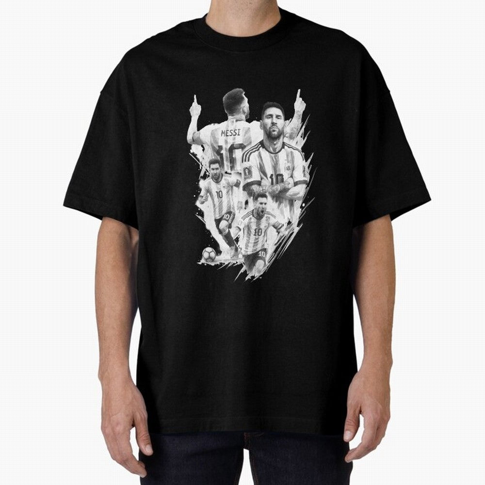 BLACK WHITE Lionel Messi watercolor illustration Classic T-Shirt Honor the Beautiful Game during the FIFA World Cup 2026 Group Stage Journey through Neymar, Haaland and Cristiano Ronaldo Highlights, Argentina and Brazil Pride, Stadium Memories,
