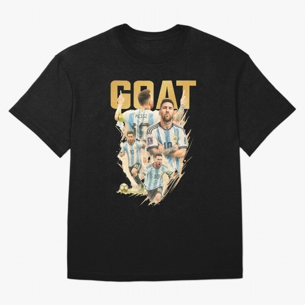 GOAT Lionel Messi watercolor illustration Oversized T-Shirt Embrace Global Football Passion for FIFA World Cup 2026, Featuring Neymar, Spain and Netherlands, Sports Nostalgia, International Competition, Famous Players and Unforgettable Victories;
