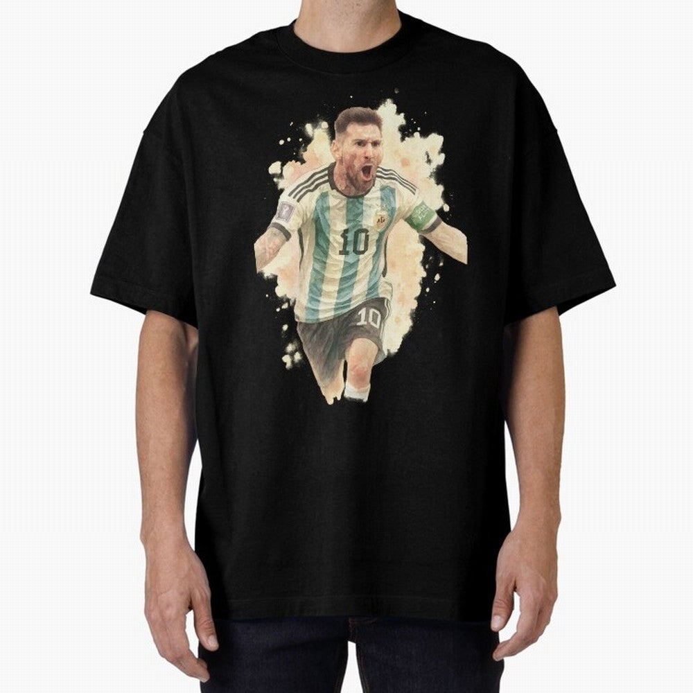 Goaaal Lionel Messi watercolor illustration Classic T-Shirt Represent the Passion of Match Day Hype around FIFA World Cup 2026 Group Stage, Messi and Cristiano Ronaldo, France and Portugal, Vintage Soccer Flavor, Modern Football Stars, National