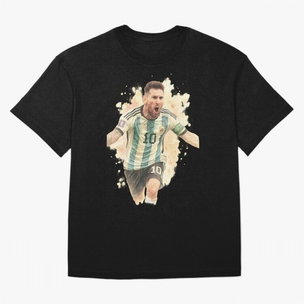 Goaaal Lionel Messi watercolor illustration Classic T-Shirt Represent the Passion of Match Day Hype around FIFA World Cup 2026 Group Stage, Messi and Cristiano Ronaldo, France and Portugal, Vintage Soccer Flavor, Modern Football Stars, National