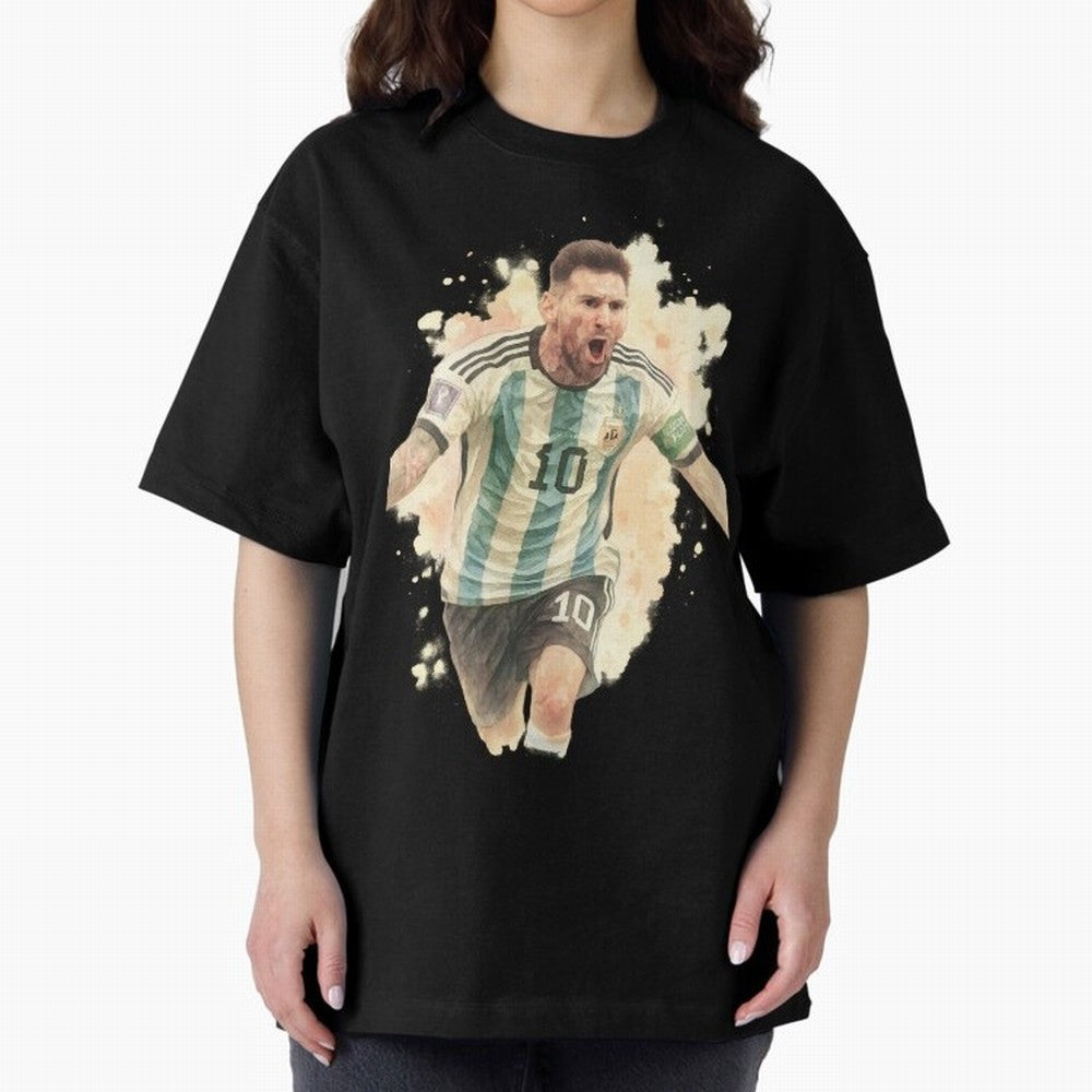 Goaaal Lionel Messi watercolor illustration Classic T-Shirt Represent the Passion of Match Day Hype around FIFA World Cup 2026 Group Stage, Messi and Cristiano Ronaldo, France and Portugal, Vintage Soccer Flavor, Modern Football Stars, National
