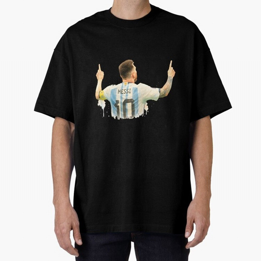 celebration Lionel Messi watercolor illustration Classic T-Shirt Capture Stadium Memories from Match Day Hype around FIFA World Cup 2026, Neymar, Haaland and Cristiano Ronaldo, Netherlands, Global Supporter Spirit, Legendary Goals, National Colors