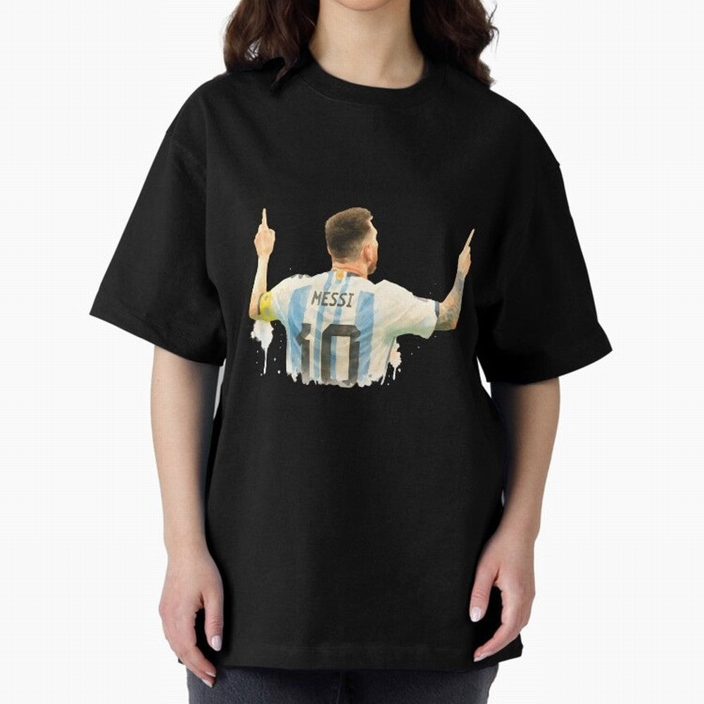 celebration Lionel Messi watercolor illustration Classic T-Shirt Capture Stadium Memories from Match Day Hype around FIFA World Cup 2026, Neymar, Haaland and Cristiano Ronaldo, Netherlands, Global Supporter Spirit, Legendary Goals, National Colors