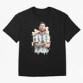 Lionel Messi watercolor illustration Classic T-Shirt Celebrate the Road through Global Football Passion for FIFA World Cup 2026 Group Stage, Highlighting Mbappe, France and Portugal, Goal Celebration Energy, Supporter Heritage, Football Icons and