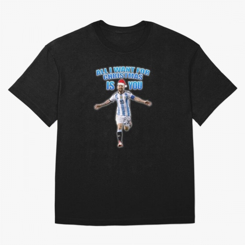 Lionel Messi Christmas Santa Claus Football Gift Oversized T-Shirt Make Game Day About FIFA World Cup 2026 USA Canada Mexico Spirit, Made for France and Portugal, Messi, Neymar and Mbappe, Match Day Excitement, Supporter Culture, Golden Goals and