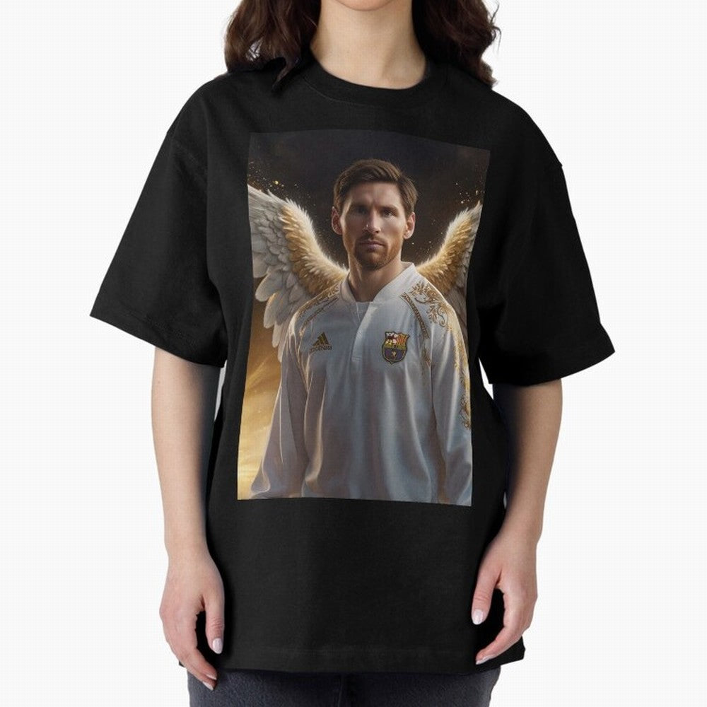 Lionel Messi An Ange Oversized T-Shirt Represent Football Lovers during FIFA World Cup 2026 USA Canada Mexico for Fans of Cristiano Ronaldo, Haaland and CR7 and England and Germany, Bringing Sports Nostalgia, International Competition, Famous