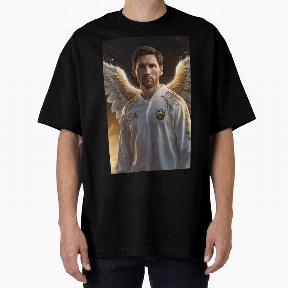 Lionel Messi An Ange Oversized T-Shirt Represent Football Lovers during FIFA World Cup 2026 USA Canada Mexico for Fans of Cristiano Ronaldo, Haaland and CR7 and England and Germany, Bringing Sports Nostalgia, International Competition, Famous