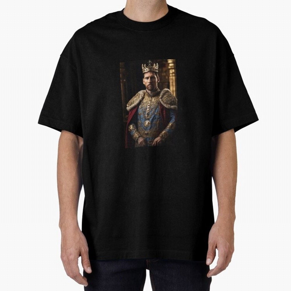Lionel Messi, the king Oversized T-Shirt Celebrate the Magic of FIFA World Cup 2026 Group Stage with Messi, Portugal Energy, Retro Football Energy, Iconic Rivalries, Trophy Chase Drama and Stadium Atmosphere; Made for Die Hard Supporters, Soccer