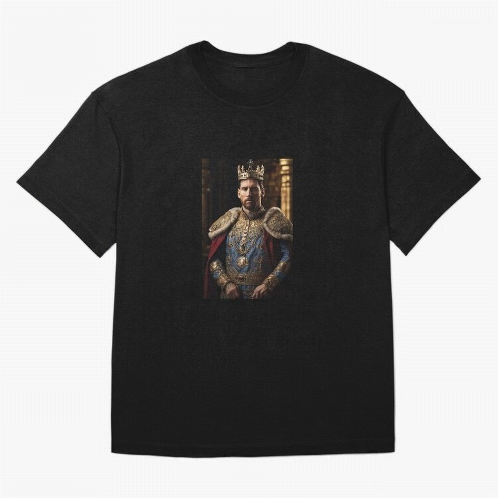 Lionel Messi, the king Oversized T-Shirt Celebrate the Magic of FIFA World Cup 2026 Group Stage with Messi, Portugal Energy, Retro Football Energy, Iconic Rivalries, Trophy Chase Drama and Stadium Atmosphere; Made for Die Hard Supporters, Soccer