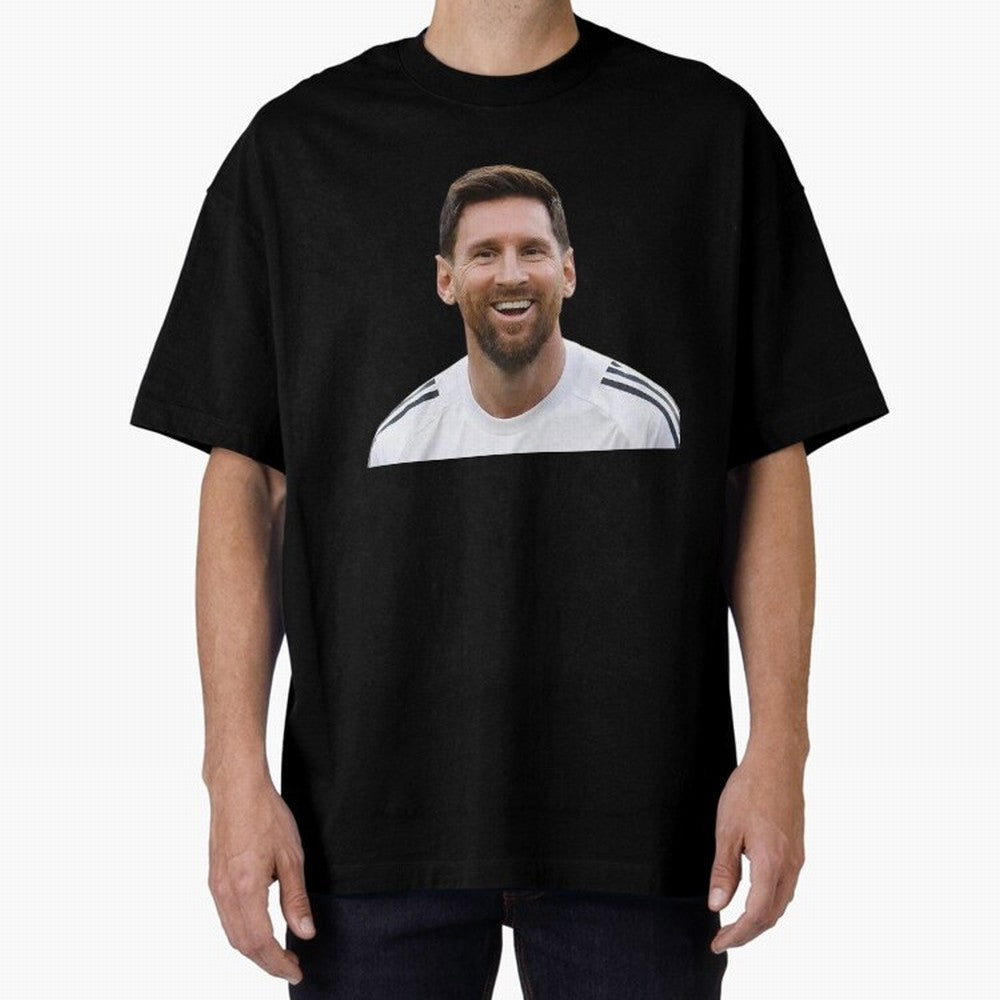 Lionel Messi smiling Oversized T-Shirt Carry National Pride through FIFA World Cup 2026 Group Stage Spirit, with Germany, CR7, Match Day Excitement, Supporter Culture, Golden Goals and Global Football Passion; Perfect for People Who Love Argentina,
