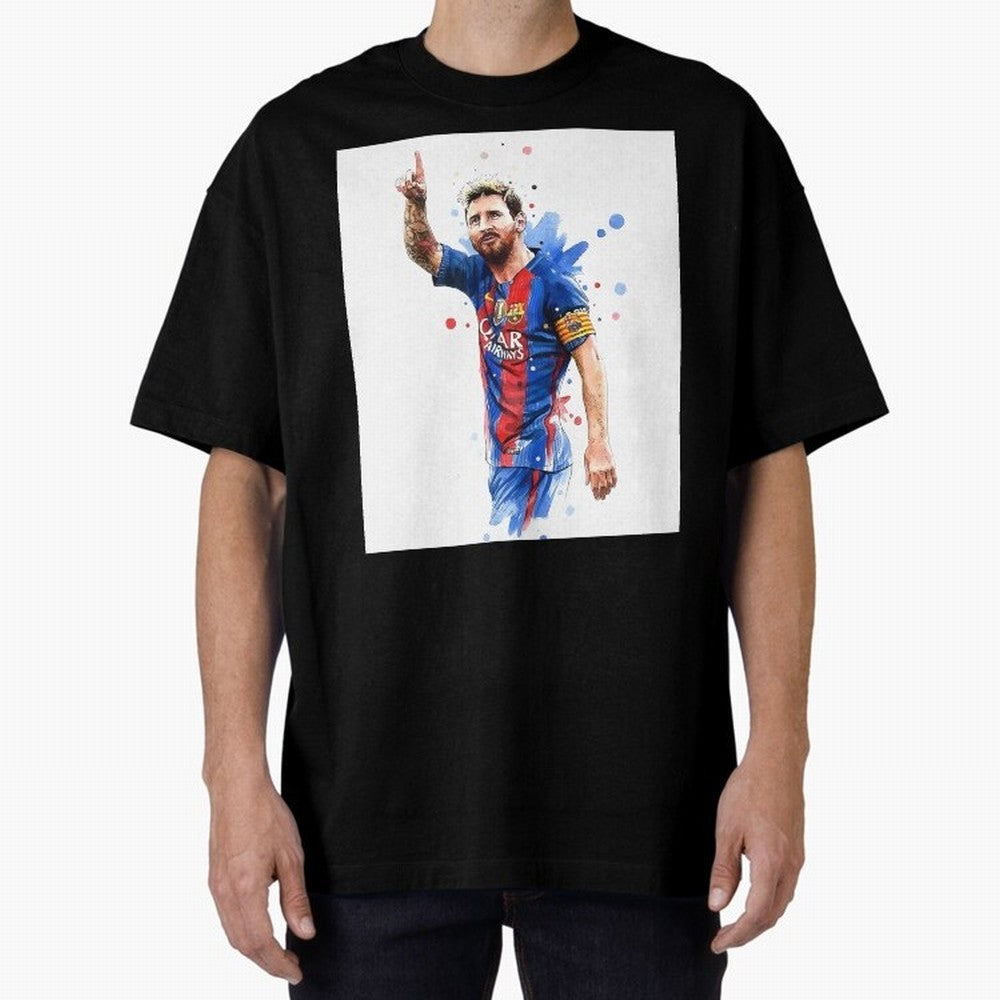 Lionel Messi Barcelona football legend Oversized T-Shirt Follow the Road to Match Day Hype around FIFA World Cup 2026 USA Canada Mexico, CR7 and Messi, England and Germany, Soccer Culture, Superstar Moments, National Team Dreams and Competitive