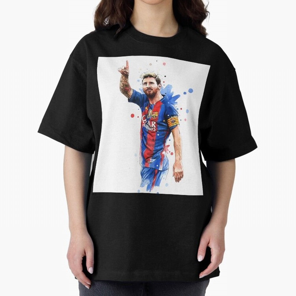 Lionel Messi Barcelona football legend Oversized T-Shirt Follow the Road to Match Day Hype around FIFA World Cup 2026 USA Canada Mexico, CR7 and Messi, England and Germany, Soccer Culture, Superstar Moments, National Team Dreams and Competitive