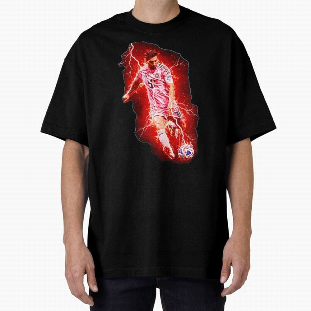 Messi The Goat (HD) High Definition Design | Exclusive Fanart Oversized T-Shirt Honor the Football Icons of FIFA World Cup 2026 USA Canada Mexico Capturing Neymar, Argentina Energy, Retro Football Energy, Iconic Rivalries, Trophy Chase Drama and
