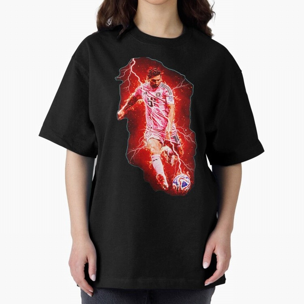 Messi The Goat (HD) High Definition Design | Exclusive Fanart Oversized T-Shirt Honor the Football Icons of FIFA World Cup 2026 USA Canada Mexico Capturing Neymar, Argentina Energy, Retro Football Energy, Iconic Rivalries, Trophy Chase Drama and