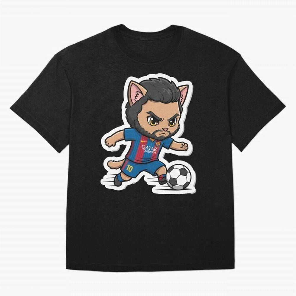 Fcb - Fc Barcelona | Cute Cat Messi with Jersey Barcelona Classic T-Shirt Create FIFA World Cup 2026 for Fans of Mbappe and Spain and Netherlands, Bringing Stadium Memories, Football Loyalty, International Chants and Championship Tradition; Perfect
