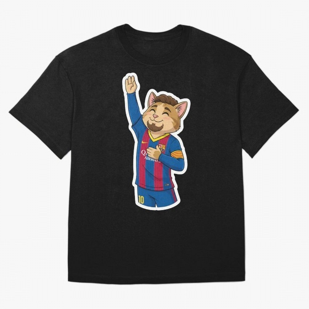Fcb - Fc Barcelona | Cute Cat Messi with Jersey Barcelona Oversized T-Shirt Fuel Your Fan Pride for the FIFA World Cup 2026 Group Stage Journey through Haaland Highlights, Argentina, France and Brazil Pride, Champion Mindset, Group Stage Buzz,