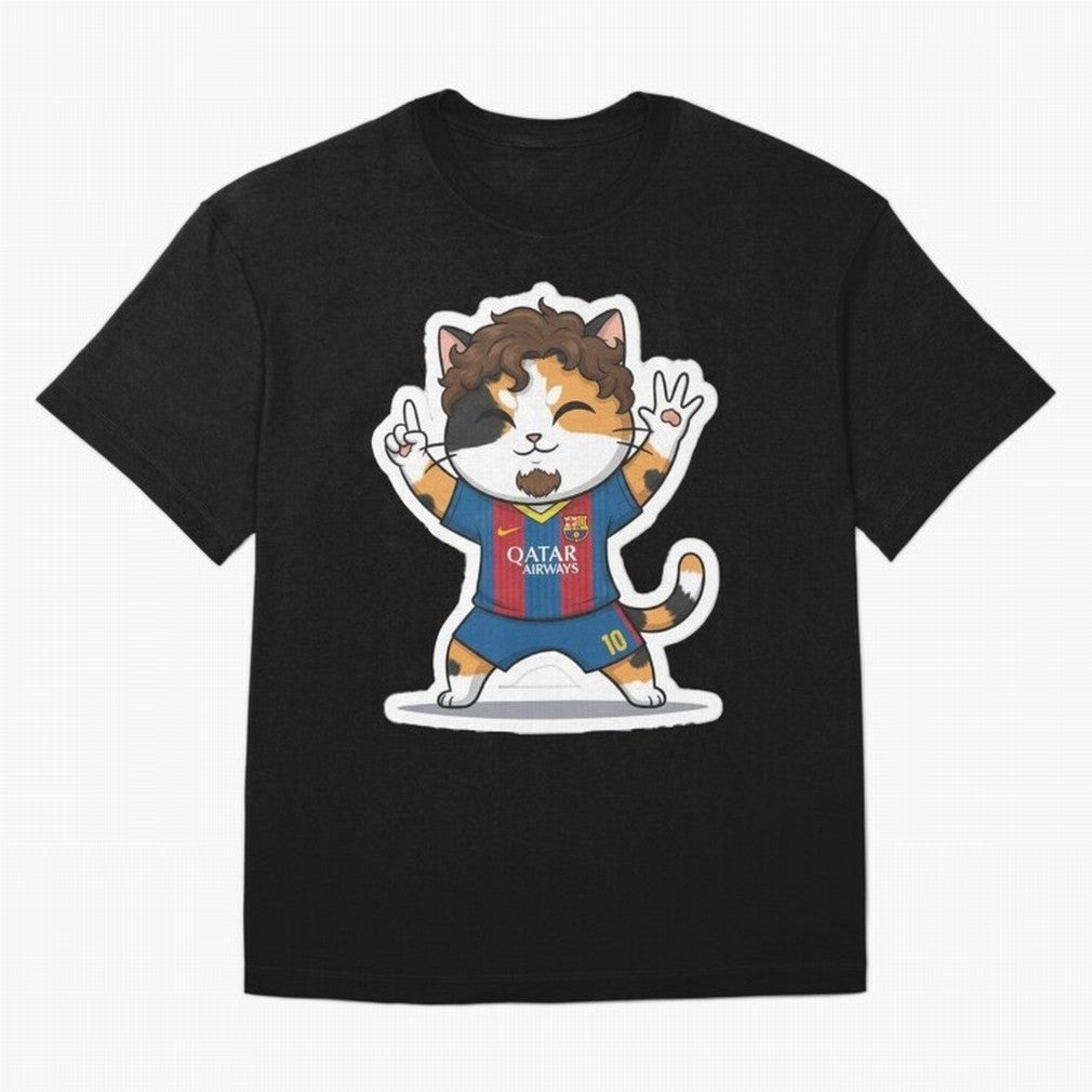 Fcb - Fc Barcelona | Cute Cat Messi with Jersey Barcelona Classic T-Shirt Spotlight FIFA World Cup 2026 Spirit, Featuring Argentina, France and Brazil, Messi, Worldwide Fan Energy, Dramatic Goals, Stadium Lights and Championship Celebrations;